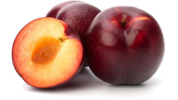 red plums isolated