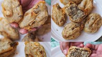 Kue kontol kambing yang terbuat dari kacang hijau atau kacang tolo (kacang beras) yang dihaluskan lalu dicampur gula. Selanjutnya dibalut adonan tepung dan digoreng hingga adonan kering.  Foto: twitter