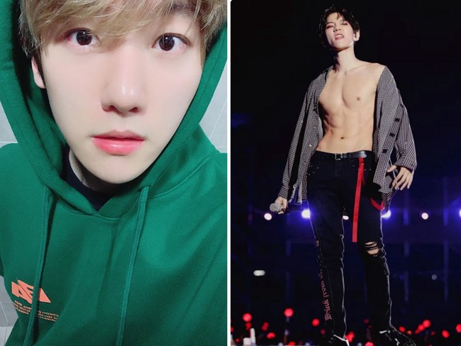Meski sering mengelak, para fans sering mengatakan jika Baekhyun EXO terlihat imut. Tapi tampaknya tidak begitu ketika ia menunjukkan hasil olahraga dan diet ketat di panggung beberapa waktu lalu. Foto: Fansite/Twitter