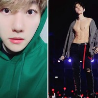 Meski sering mengelak, para fans sering mengatakan jika Baekhyun EXO terlihat imut. Tapi tampaknya tidak begitu ketika ia menunjukkan hasil olahraga dan diet ketat di panggung beberapa waktu lalu. Foto: Fansite/Twitter