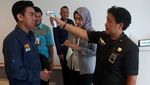 Cegah Virus Corona, Pegawai PLN Diperiksa Suhu Tubuh