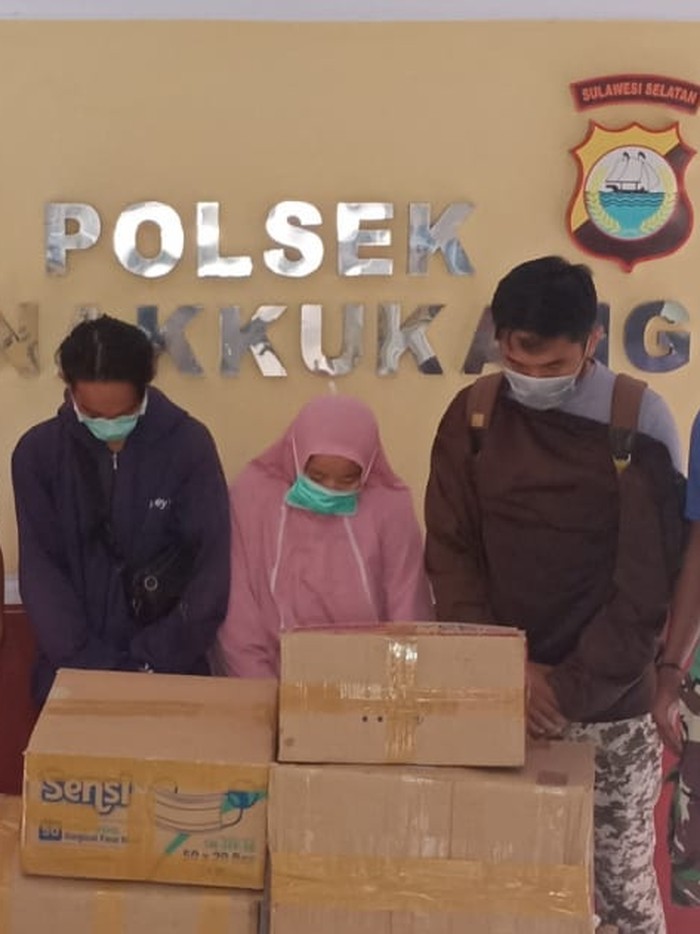 Polsek Panakukkang tangkap 3 penimbun masker. Salah satunya adalah PNS di RS di Makassar (dok. Istimewa)