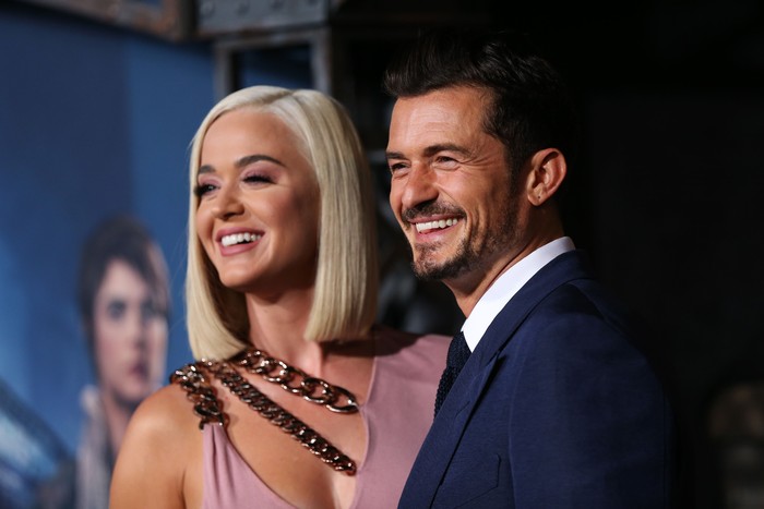 HOLLYWOOD, CALIFORNIA - AUGUST 21: Katy Perry and Orlando Bloom attend the LA premiere of Amazon's 