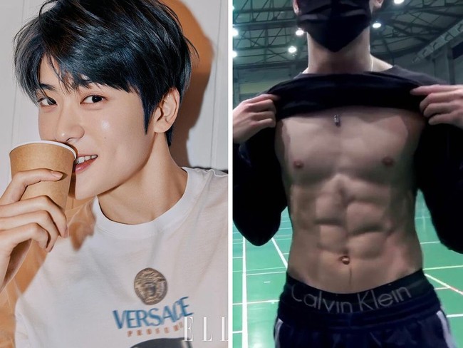 Jaehyun merupakan salah satu visual NCT. Bertampang manis, para penggemar pun terkejut ketika ia memamerkan perutnya yang kotak-kotak beberapa waktu lalu. Foto: Fansite/Twitter