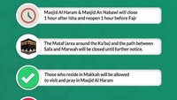 Beginilah pengumuman yang ditampilkan dalam rangka upaya pencegahan dan antisipasi akan penyebaran virus corona yang sudah menelan korban jiwa lebih dari 3000 orang di seluruh dunia. Foto: dok. Haramain Info