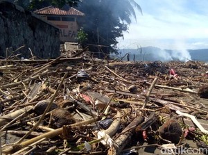 Hii...Sampah Kotori Pantai Muara Citepus Sukabumi