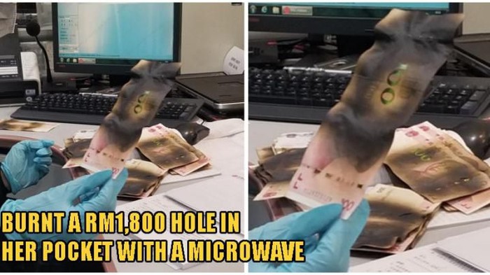 uang di microwave