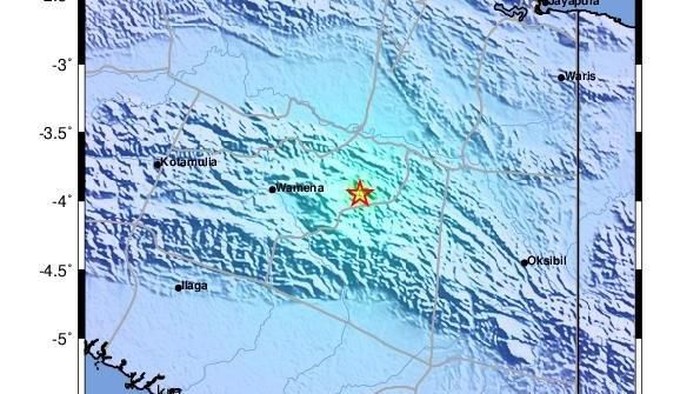 Lokasi gempa di Yalimo, Papua.
