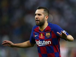 Jordi Alba, pemain asli jebolan akademi Barcelona ini berusia 31 tahun. Lima trofi Laliga pernah diraihnya (Getty Images/Francois Nel)