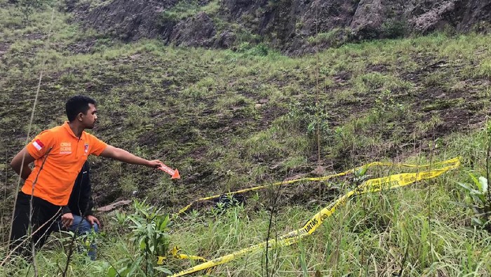 Lokasi tewasnya seorang pendaki di Gunung Batur.