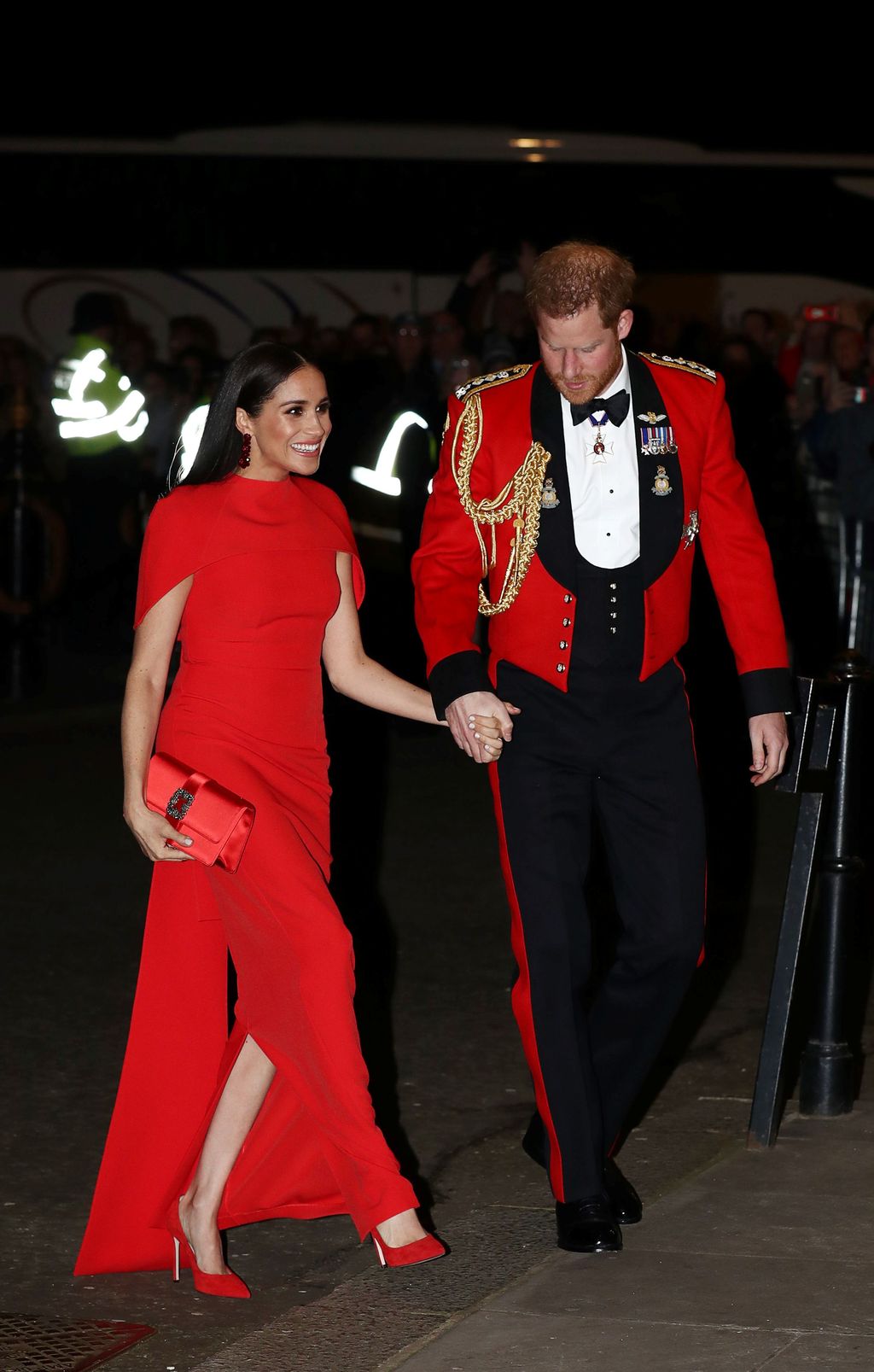 LONDON, ENGLAND - MARCH 07: Prince Harry, Duke of Sussex and Meghan, Duchess of Sussex arrive at the Royal Albert Hall on March 7, 2020 in London, England. (Photo by Eddie Mulholland-WPA Pool/Getty Images)