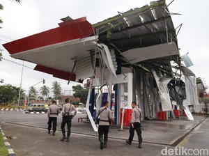 Cerita Warga Ketika Angin Kencang Porak Porandakan SPBU di Ambarawa
