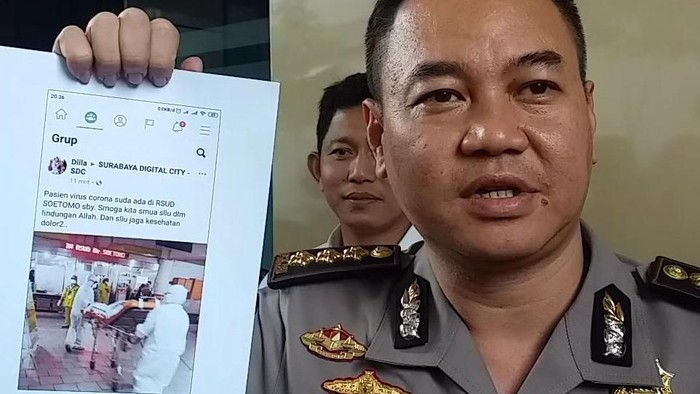 Penyebar hoaks pasien virus corona di rsu soetomo