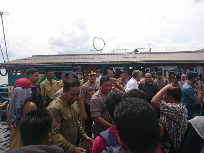 Suasana di Sungai Sebangau, Palangka Raya, lokasi kecelakan speedboat Paspampres.