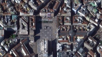 Katedral Milan, Italia pada Februari 2020. Foto: Maxar Technologies