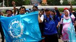Aksi Tolak Omnibus Law di Depan DPR