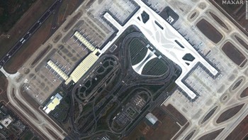 Bandara Wuhan, China pada Agustus 2019. Foto: Maxar Technologies