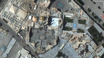 Kuil Fatima Masumeh, Qom, Iran pada Agustus 2019. Foto: Maxar Technologies