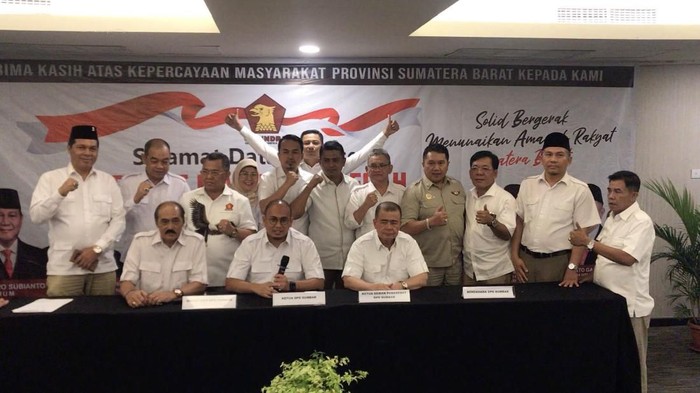 DPD Gerindra Sumbar dukung Prabowo jadi ketum lagi. (Foto: Dok. Istimewa)