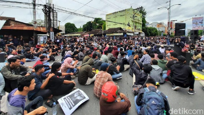 Aksi GejayanMemanggilLagi di Sleman, DIY, Senin (9/3/2020).
