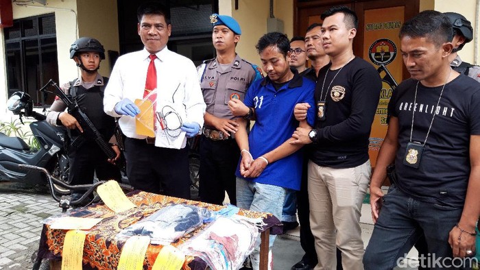 Pelaku percobaan perampokan taksi online ditangkap Polres Boyolali, Senin (9/3/2020).