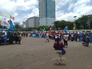 Ada Demo Tolak Omnibus Law di Depan DPR, Arus Lalu Lintas Belum Dialihkan