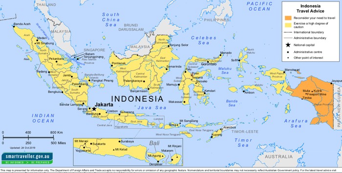 Peta Indonesia dari Australia (Situs Smart Traveller Australia)