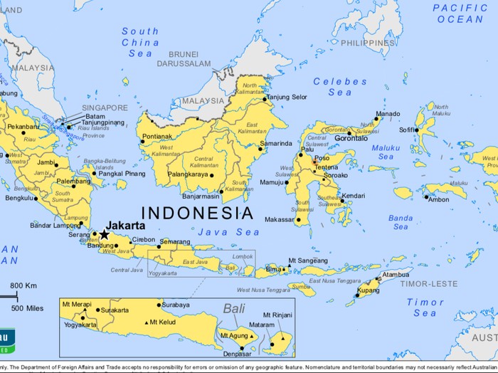 Peta Indonesia dari Australia (Situs Smart Traveller Australia)