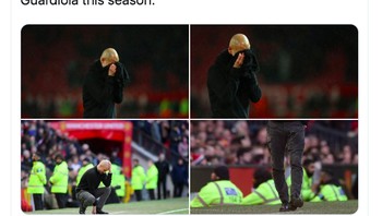 Guardiola pun terpekur karena selalu dikalahkan Solskjaer. Foto: istimewa