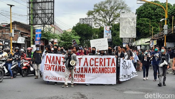 Aksi GejayanMemanggilLagi di Yogyakarta, Senin (9/3/2020).