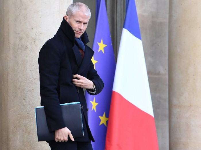 French Culture Minister Franck Riester leaves the Elysee Presidential Palace, in Paris, after attending a weekly cabinet meeting, on February 12, 2020. (Photo by Alain JOCARD / AFP)