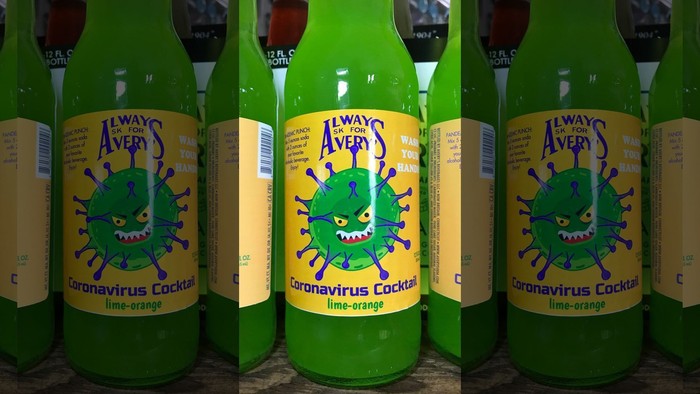 minuman corona 03/09/20 Wesley Bunnell | StaffrrBottles of Coronavirus Cocktail on sale at Averys Soda on Monday afternoon.