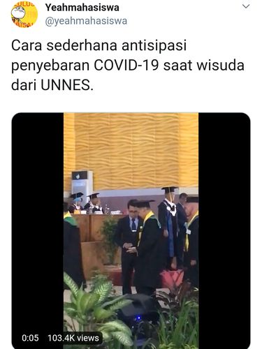 Viral Video Mahasiswa Disemprot Hand Sanitizer saat Wisuda Gegara Corona