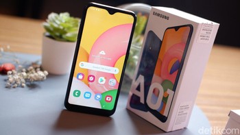 Galaxy A01 dilepas seharga Rp 1,499 juta. Foto: Adi Fida Rahman/detikINET
