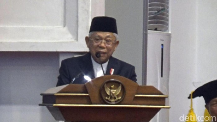 Wakil Presiden Maruf Amin di UNS, Solo, Rabu (11/3/2020).
