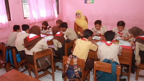 Ilustrasi guru dan murid