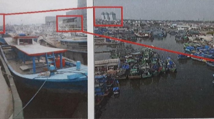 Foto: List merah adalah kondisi kapal di Muara Angke sebelum berangkat, list kuning adalah kapal saat tiba di Pulau Reunion Prancis (dok. Istimewa)