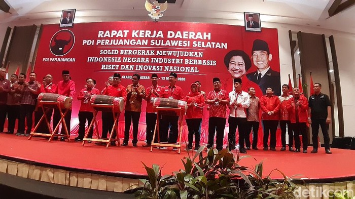 Rakerda PDIP Sulsel, di Hotel Claro, Makassar, Kamis (12/3/2020) (MN Abdurrahman/detikcom)