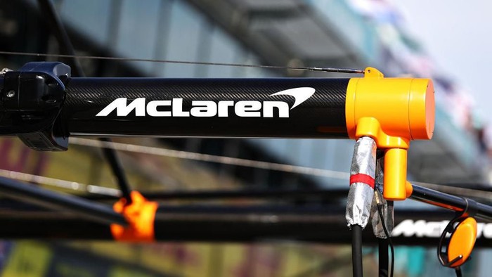 MELBOURNE, AUSTRALIA - MARCH 12: McLaren pitstop equipment is pictured in the Pitlane during previews ahead of the F1 Grand Prix of Australia at Melbourne Grand Prix Circuit on March 12, 2020 in Melbourne, Australia. (Photo by Robert Cianflone/Getty Images)