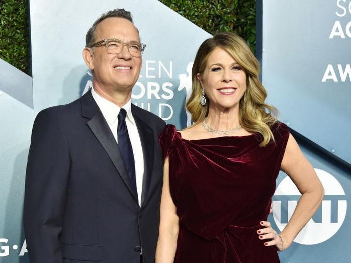 6/5/97 Santa Monica, Ca Tom Hanks and Rita Wilson at the APLA benefit Gala. The gala took place in a private airplane hanger at the Santa Monica Airport.