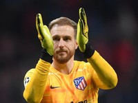 MADRID, SPAIN - FEBRUARY 18: Jan Oblak of Atletico Madrid in actioin during the UEFA Champions League round of 16 first leg match between Atletico Madrid and Liverpool FC at Wanda Metropolitano on February 18, 2020 in Madrid, Spain. (Photo by Michael Regan/Getty Images)