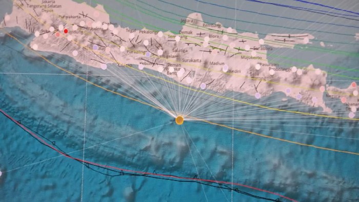 Lokasi gempa di Selatan Pulau Jawa (Dok. BMKG)