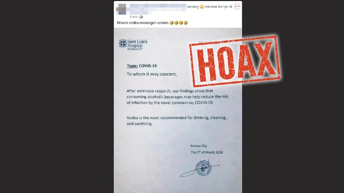 Viral minum alkohol untuk cegah corona Viral minum alkohol untuk cegah corona.