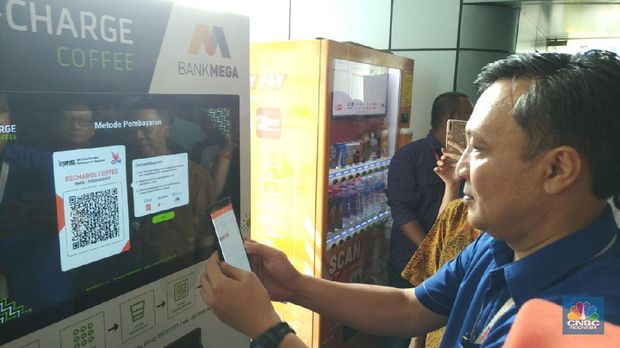 Bank Mega bersama Bank Indonesia mengadakan sosialisasi QRIS. (CNBC Indonesia/Yuni Astutik)