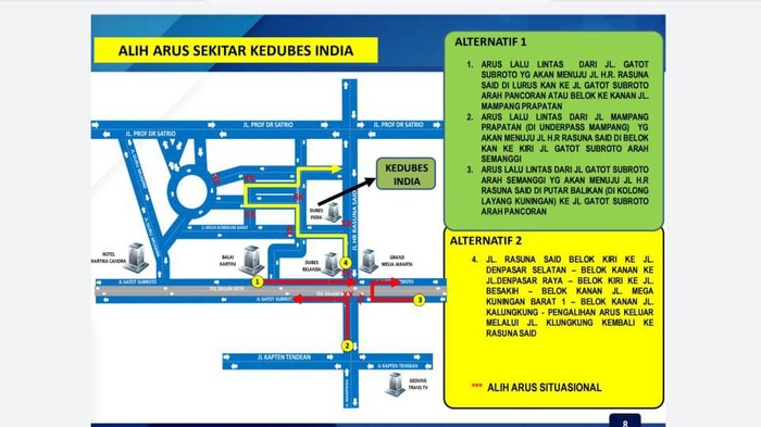 Begini Rekayasa Lalin di Rasuna Said Terkait Aksi di Kebubes India