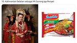 Kocak! Busana Adat Putri Indonesia Dicocok-cocokkan dengan Varian Mi Instan