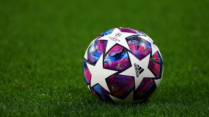 LYON, FRANCE - FEBRUARY 26: View of the Adidas UCL Finale match ball during the UEFA Champions League round of 16 first leg match between Olympique Lyon and Juventus at Parc Olympique on February 26, 2020 in Lyon, France. (Photo by Catherine Ivill/Getty Images)