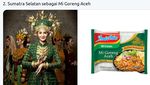 Kocak! Busana Adat Putri Indonesia Dicocok-cocokkan dengan Varian Mi Instan
