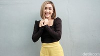 Cita Citata saat ditemui di studio Trans TV, Kapten Tendean, Jakarta Selatan pada Kamis (12/3). Pool/Palevi S/detikFoto.