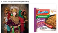 Veronika Tri Mardani asal Jambi, kostum adatnya disamakan dengan mi goreng rendang. (Twitter @mmaryasir)